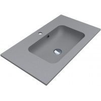 Miraggio Della Mirastone umywalka 80,1x45,1 cm prostokątna wpuszczana szary mat 0000943