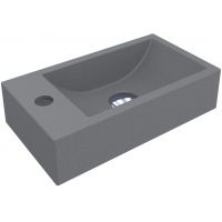 Miraggio Faro Mirastone umywalka 40,8x22,7 cm prostokątna nablatowa szary mat 0000984
