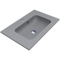 Miraggio Della Mirastone umywalka 70x45 cm prostokątna wpuszczana szary mat 0000986