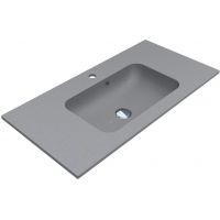 Miraggio Della Mirastone umywalka 90,1x45,1 cm prostokątna wpuszczana szary mat 0000987