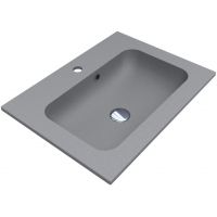 Miraggio Della Mirastone umywalka 60,1x45,1 cm prostokątna wpuszczana szary mat 0000988