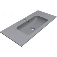 Miraggio Della Mirastone umywalka 100,1x45,1 cm prostokątna wpuszczana szary mat 0002480