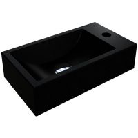 Miraggio Faro L Mirastone umywalka 40,8x22,7 cm prostokątna nablatowa czarny mat 0002537