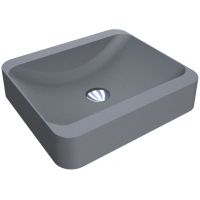 Miraggio Geneva Mirastone umywalka 44x39 cm prostokątna nablatowa szary mat 0002548