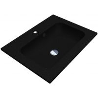 Miraggio Della Mirastone umywalka 60,1x45,1 cm prostokątna wpuszczana czarny mat 8813403