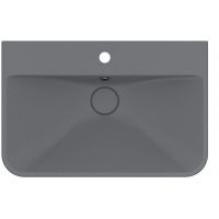 Miraggio Chamonix Mirastone umywalka 65,5x43,2 cm prostokątna ścienna-nablatowa szary mat 8813457