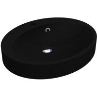 Miraggio Devon Mirastone umywalka 55x44,9 cm owalna wpuszczana czarny mat 8813458