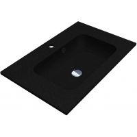 Miraggio Della Mirastone umywalka 70x45 cm prostokątna wpuszczana czarny mat 8813460