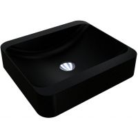 Miraggio Geneva Mirastone umywalka 43,9x38,9 cm prostokątna nablatowa czarny mat 8813464