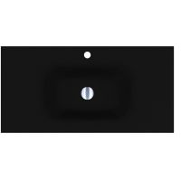 Miraggio Jessel Mirastone umywalka 90x45 cm prostokątna ścienna-wpuszczana czarny mat 8813467