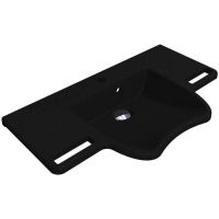 Miraggio Krakow Mirastone umywalka 80x45,4 cm ścienna dla niepełnosprawnych czarny mat 8813470