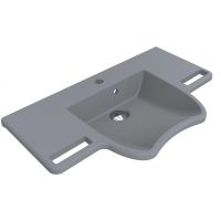 Miraggio Krakow Mirastone umywalka 80x45,4 cm ścienna dla niepełnosprawnych szary mat  8813471