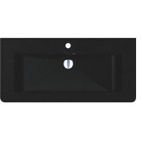 Miraggio Tres Mirastone umywalka 90x43 cm prostokątna ścienna czarny mat 8813481