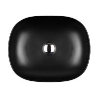 Oltens Hamnes umywalka 49x39,5 cm nablatowa owalna z powłoką SmartClean czarny mat 40800300