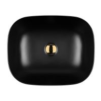 Oltens Hamnes umywalka 46,5x37,5 cm owalna nablatowa czarna 40301300