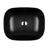 Oltens Hamnes umywalka 46,5x37,5 cm owalna nablatowa czarna 40301300