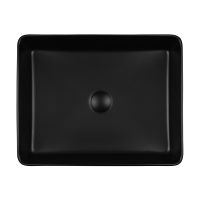 Oltens Forde umywalka 51x40,5 cm nablatowa prostokątna czarny mat 40303300