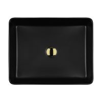Oltens Forde umywalka 51x40,5 cm nablatowa prostokątna czarny mat 40303300