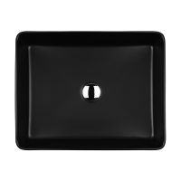 Oltens Forde umywalka 51x40,5 cm nablatowa prostokątna czarny mat 40303300