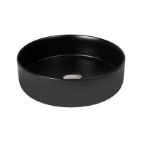 Oltens Lagde umywalka 35,5x35,5 cm okrągła nablatowa czarna 40304300