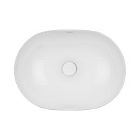 Oltens Hamnes Thin umywalka 49,5x35,5 cm nablatowa owalna biała 40319000