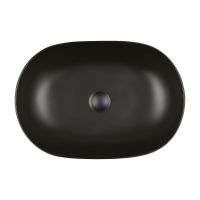 Oltens Hamnes Thin umywalka 60,5x41,5 cm owalna nablatowa czarna 40320300