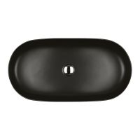 Oltens Hamnes Thin umywalka 80x40 cm owalna nablatowa czarna 40321300