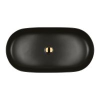 Oltens Hamnes Thin umywalka 80x40 cm owalna nablatowa czarna 40321300