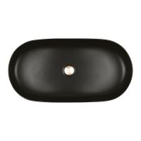 Oltens Hamnes Thin umywalka 80x40 cm owalna nablatowa czarna 40321300