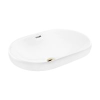 Oltens Tive umywalka 61x40 cm owalna wpuszczana biała 40323000