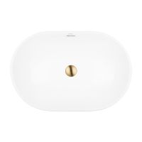 Oltens Tive umywalka 61x40 cm owalna wpuszczana biała 40323000