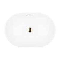 Oltens Tive umywalka 61x40 cm owalna wpuszczana biała 40323000