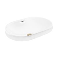 Oltens Tive umywalka 61x40 cm owalna wpuszczana biała 40323000
