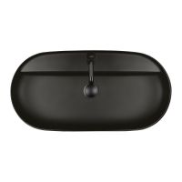 Oltens Hamnes Thin umywalka 80x40 cm owalna nablatowa czarna 41315300
