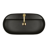 Oltens Hamnes Thin umywalka 80x40 cm owalna nablatowa czarna 41315300