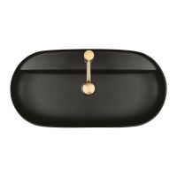 Oltens Hamnes Thin umywalka 80x40 cm nablatowa owalna z powłoką SmartClean czarny mat 41815300