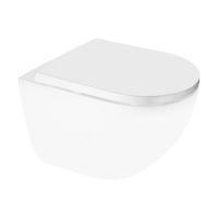 Zestaw Oltens Hamnes OneForm Stille PureRim miska WC wisząca z deską wolnoopadającą biały połysk 42047000