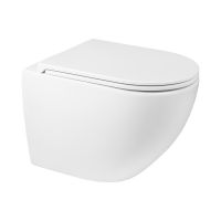 Zestaw Oltens Hamnes OneForm Kort Stille PureRim miska WC wisząca z powłoką SmartClean z deską wolnoopadającą biały połysk 42554000