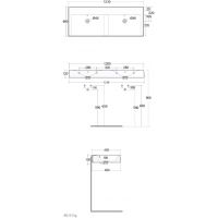 Rak Ceramics Des umywalka 121x46 cm prostokątna ścienna-podwójna cappuccino mat DESWB12101514A 