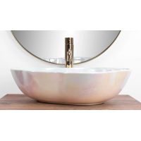 Rea Pearl umywalka 50,5x38 cm nablatowa perłowa REA-U3309