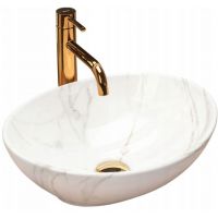 Rea Sofia umywalka 41x33,5 cm owalna nablatowa szary/kamień REA-U6597