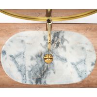 Rea Royal umywalka 62x36 cm owalna nablatowa szary/kamień REA-U8742