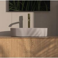 Rea Nadia umywalka 61x38,5 cm owalna nablatowa brąz/beż REA-U9661