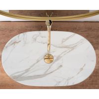 Rea Royal umywalka 62,5x36 cm owalna nablatowa biała REA-U8548