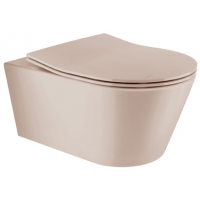 Sanindusa URB.Y miska WC z deską wolnoopadającą wisząca bez kołnierza beż mat 140947274