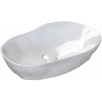 Sanindusa Magmma umywalka 60x39,6 cm owalna nablatowa biała 147389004