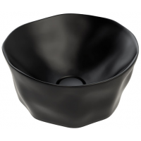Sanindusa Magmma umywalka 42,5 cm okrągła nablatowa czarna matowa 147774264