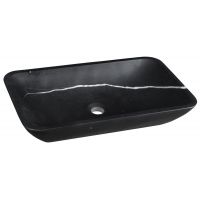 Sapho Blok umywalka 60x35 cm nablatowa prostokątna czarny Marquin mat 2401-39