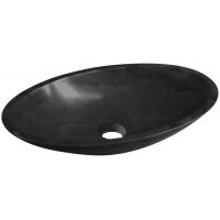 Sapho Blok umywalka 60x35 cm nablatowa owalna czarny Marquin mat 2401-40