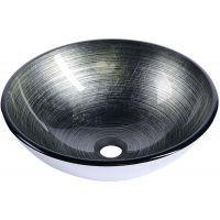 Sapho Beauty Damar umywalka 42 cm nablatowa okrągła ciemnoszary/srebrny 2501-20